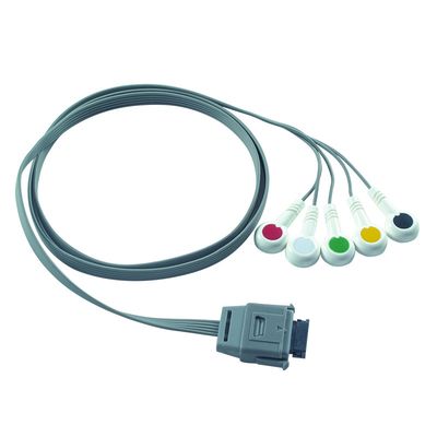 TPU Edan 5Lead ECG Holter Cable IEC Snap Shelf Life 24 meses para instrumento biomédico