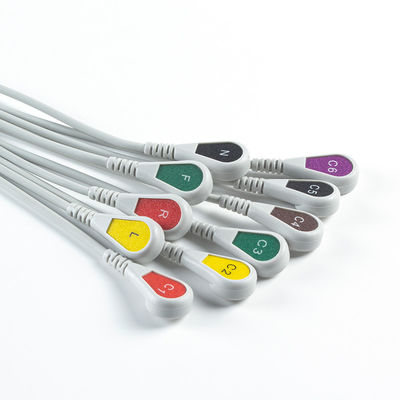 EDAN Dx12 10Lead ECG Holter Cable Snap 2.2M Cabos de tronco e fios de chumbo comprimento 0.8/1.2M