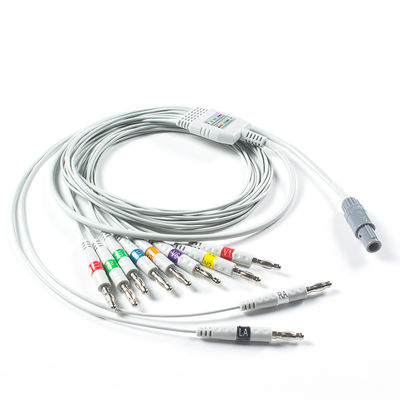 Compatível com cabo de ECG Welch Allyn AHA Banana para ECG de repouso PCR 100, SE-PRO-600 Cardioperfect Pro Recorder