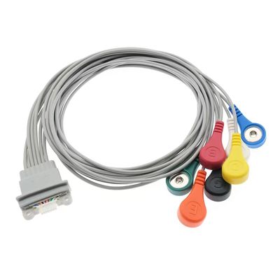 Compatível com o Schiller Medilog AR12 Plus ECG Holter Cable 7Lead IEC Snap AR4 Plus FD5