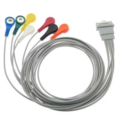 Compatível com o Schiller Medilog AR12 Plus ECG Holter Cable 7Lead IEC Snap AR4 Plus FD5