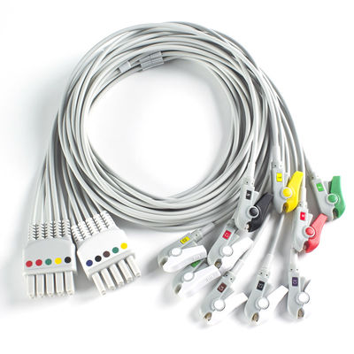 Compatível Mindray BeneHeart D6 Desfibrilador 10Lead EKG Leadwires IEC Grabber