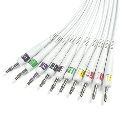 Cable de diagnóstico GE ECG compatível 10Lead IEC Banana para GE AM4, AM5, CASE 12, CASE 15, CASE 16,CENTRA MAC12
