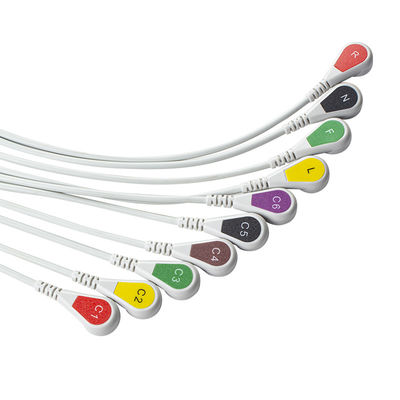Compatível P-Hilips Trim 10Lead ECG Cable IEC Snap para PageWriter Trim I, PageWriter Trim II