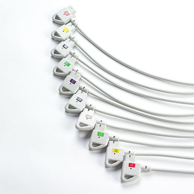 Compatível P-Hilips Trim 10Lead ECG Cable IEC Snap para PageWriter Trim I, PageWriter Trim II