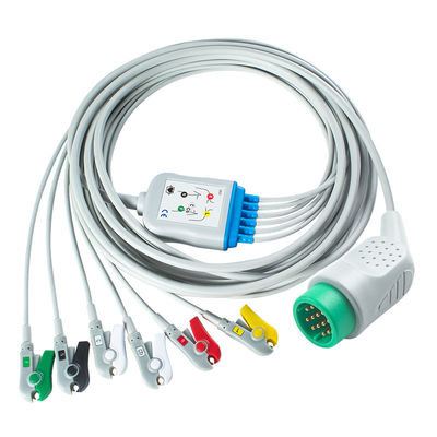 Compatível Medtronic Lifepak 20e 6Lead Cable ECG IEC Grabber Para Para Lifepak 12 20e 15 120
