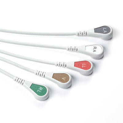 Cable de ECG AHA Grays compatível IVY 5Lead Snap 1m 3,0 diâmetro