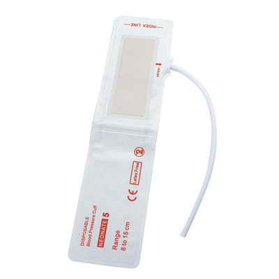 Tubo único Tamanho 5 8-15cm Punho NIBP descartável para recém-nascidos com comprimento de mangueira 20cm