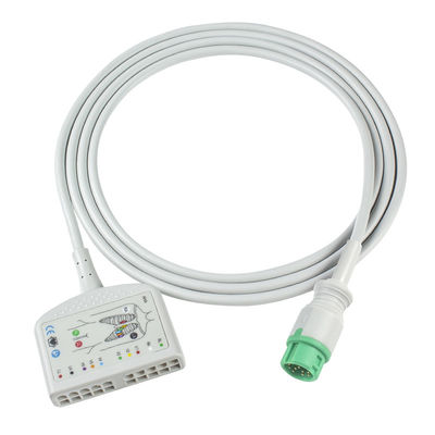 TPU Dynascope DS-5100E 12Pin ECG Patient Cable 10Lead para Adultos/Pediatric Compatibilidade