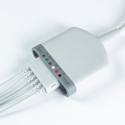 Compatível com Multimed 6 Pod Patient Cable 3.5M 6Lead ECG com Função SpO2/Temperatura/ECG