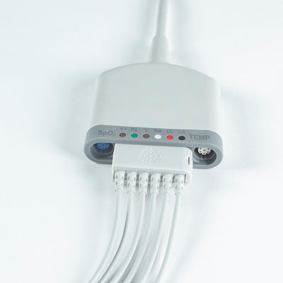 Compatível com Multimed 6 Pod Patient Cable 3.5M 6Lead ECG com Função SpO2/Temperatura/ECG