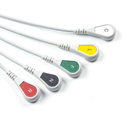 Cable ECG compatível 5 Leads For Medetec Cardiac Monitor ECG Inglaterra IEC Snap