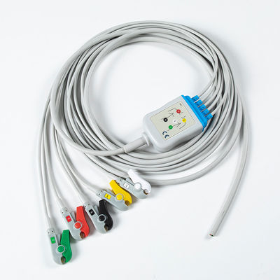 Cabo de ECG semiconduto sem conector 5Lead ECG Grabber IEC 2,5m 5,0 Diâmetro