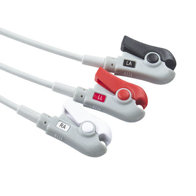ECG Parts 3 Lead AHA Grabber ECG Cable Assembly Design durável 24 meses de vida útil