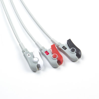 ECG Parts 3 Lead AHA Grabber ECG Cable Assembly Design durável 24 meses de vida útil