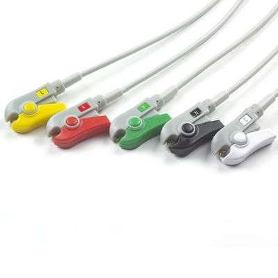 S-iemens Patient Cable ECG 5 Lead S-iemens IEC Grabber ECG Lead para adulto ou pediátrico em cinza