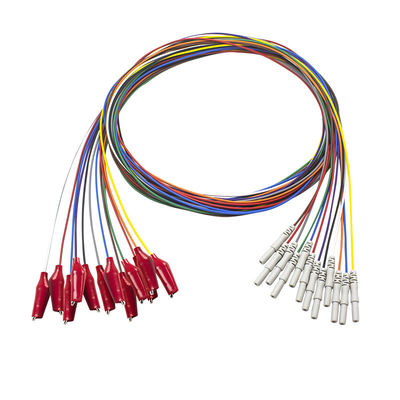 Grabber do estilo do ruído 1.5mm com o elétrodo chapeado dos Leadwires do EMG do EEG do ouro do EEG do agrafo do escudo exterior elétrodos macios