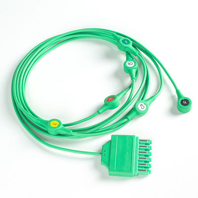 Cabo de ECG MS14682 Draeger ECG Pino Único Monolead 6Leads Fios Condutores IEC Snap