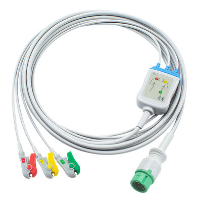 Ecomed ECG cabos e fios de chumbo 12pin conector ECG cabo 3 5 chumbo IEC AHA Snap Grabber clip