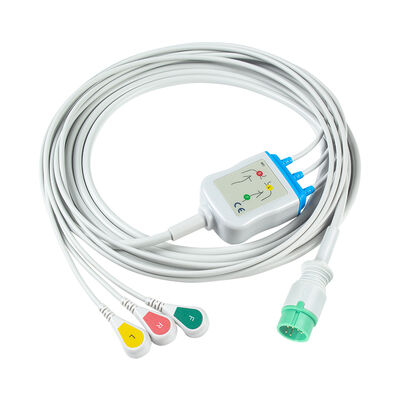 MDK MED KB15A Cabo ECG de 6 pinos e fios condutores