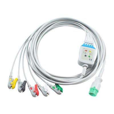 MDK MED KB15A Cabo ECG de 6 pinos e fios condutores