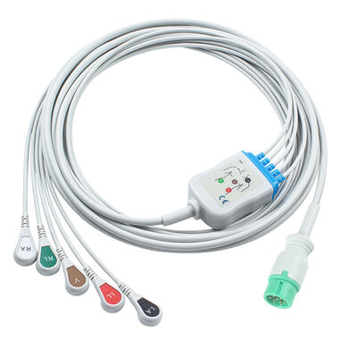 Yonker IE12 E12 E12S 9Pin Multi-Parameter Monitor ECG Cable 6Pin ECG Cabos e fios de chumbo