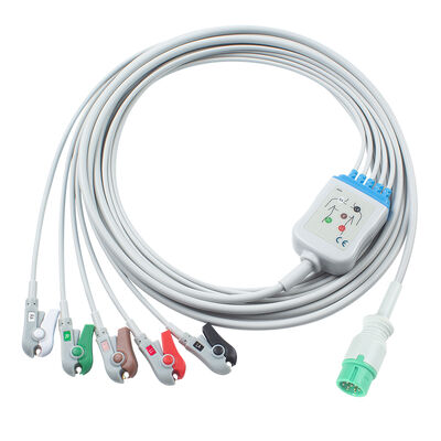 Yonker IE12 E12 E12S 9Pin Multi-Parameter Monitor ECG Cable 6Pin ECG Cabos e fios de chumbo