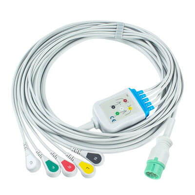 Yonker IE12 E12 E12S 9Pin Multi-Parameter Monitor ECG Cable 6Pin ECG Cabos e fios de chumbo