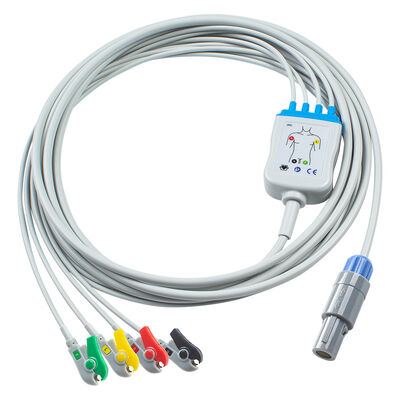 Petas 165R, 260R, 300, K-250, KMA160R Cabo ECG de 6 pinos e fios condutores