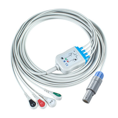 Petas 165R, 260R, 300, K-250, KMA160R Cabo ECG de 6 pinos e fios condutores