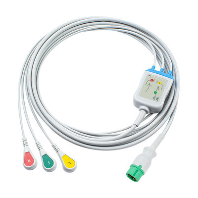 Yonker 12Pin E12 Um cabo ECG directo Cabos ECG e fios de chumbo 3Lead AHA IEC