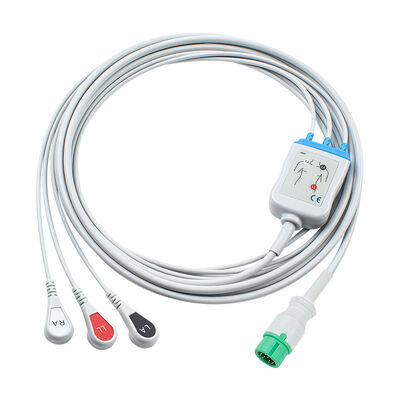 Yonker 12Pin E12 Um cabo ECG directo Cabos ECG e fios de chumbo 3Lead AHA IEC