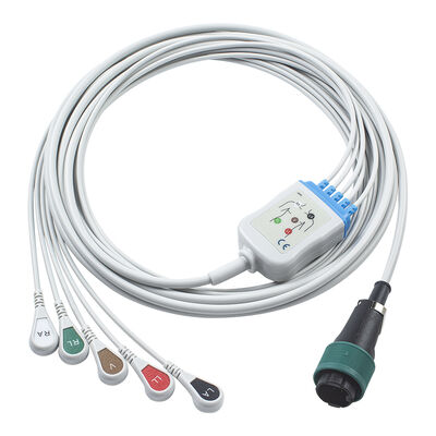 Saadat 6 pinos 8 pinos cabo ECG de uma peça e fios condutores