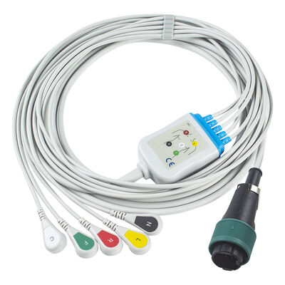 Saadat 6 pinos 8 pinos cabo ECG de uma peça e fios condutores