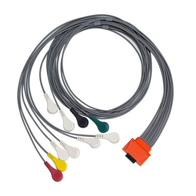 Cabo de Holter ECG Compatível com Cardioline Walk400h Clickholter NG de 5 e 7 Derivações em Material TPU com Código de Cores IEC