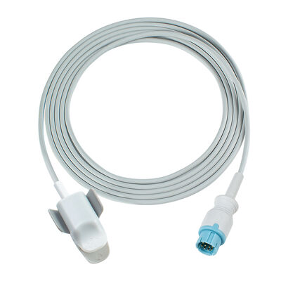 Cabo de Sensor de SpO2 de 10 Pinos Compatível com LEPU Creative Aiview V12 V10 PH10 PH12 VX VS com 2,5 M de Comprimento
