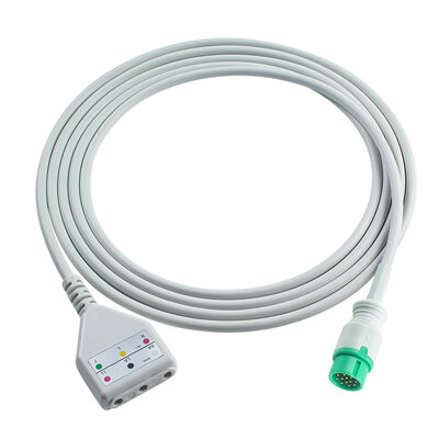 Cabo Adaptador de ECG Biolight 12 Pinos 3 5 Vias O-ximax Tech AnyView A2 A6 A4 A8 Q7 Q5 Cabo de Extensão ECG Estilo Din