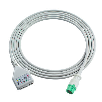 Cabo Adaptador de ECG Biolight 12 Pinos 3 5 Vias O-ximax Tech AnyView A2 A6 A4 A8 Q7 Q5 Cabo de Extensão ECG Estilo Din
