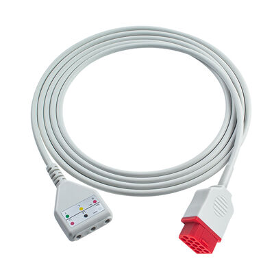 Cabo Adaptador de ECG Biolight 12 Pinos 3 5 Vias O-ximax Tech AnyView A2 A6 A4 A8 Q7 Q5 Cabo de Extensão ECG Estilo Din