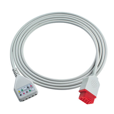 Cabo Adaptador de ECG Biolight 12 Pinos 3 5 Vias O-ximax Tech AnyView A2 A6 A4 A8 Q7 Q5 Cabo de Extensão ECG Estilo Din