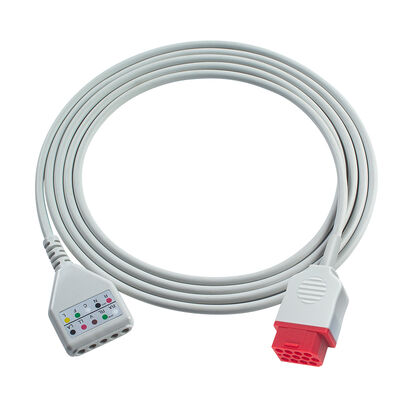 Cabo Adaptador de ECG Biolight 12 Pinos 3 5 Vias O-ximax Tech AnyView A2 A6 A4 A8 Q7 Q5 Cabo de Extensão ECG Estilo Din