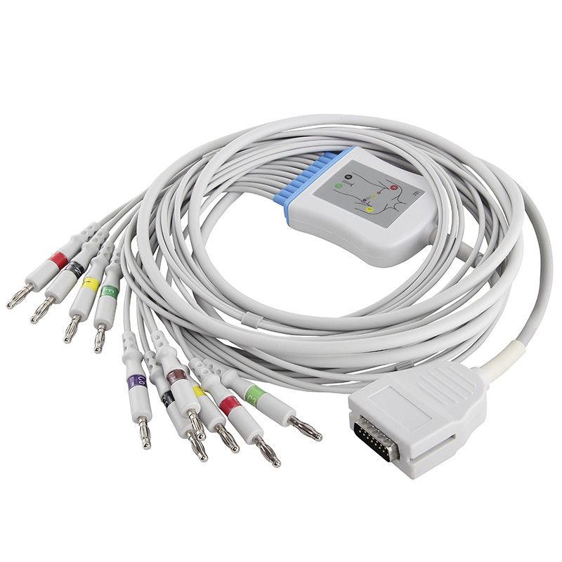 Cabo E350I EK10 Eclipse LE Elite II do ECG de Mortara Burdick 012-0700-00 banana 4,0 do IEC do cabo e dos Leadwires do ECG de 10 ligações