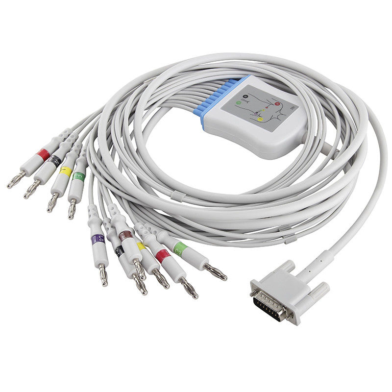 Cabo do ECG do cabo M2461A M3702C 989803175901 do ECG da Philips HP e banana 4,0 do IEC do Pin dos Leadwires 15