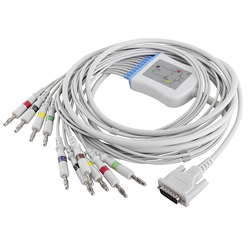Cabo do ECG do cabo AT1 CS200 2,400095 2.400071E 2.400071S do ECG de Schiller e banana 4,0 do IEC do Pin dos Leadwires 15