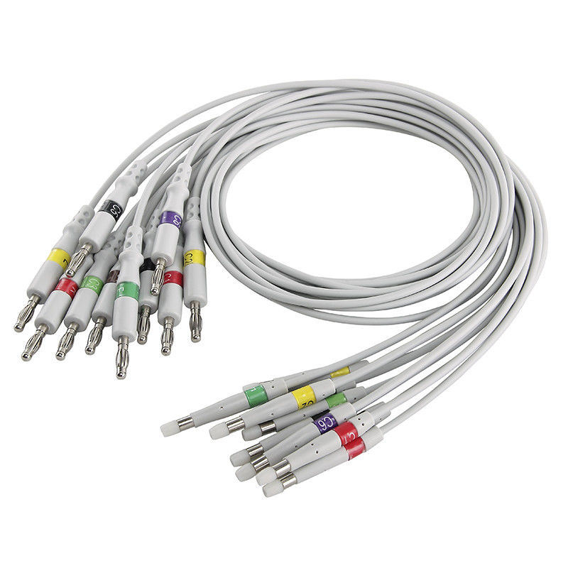 10 a ligação do ECG do cabo de Welch Allyn Cp 200 ECG da ligação prende Leadwires do ECG da banana do IEC 4,0