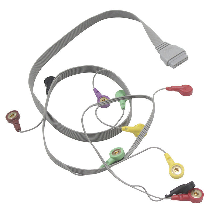 O paciente do cabo de Edan SE-2003 SE-2012 Holter ECG cabografa 10 ligações do elétrodo da pressão do IEC da ligação