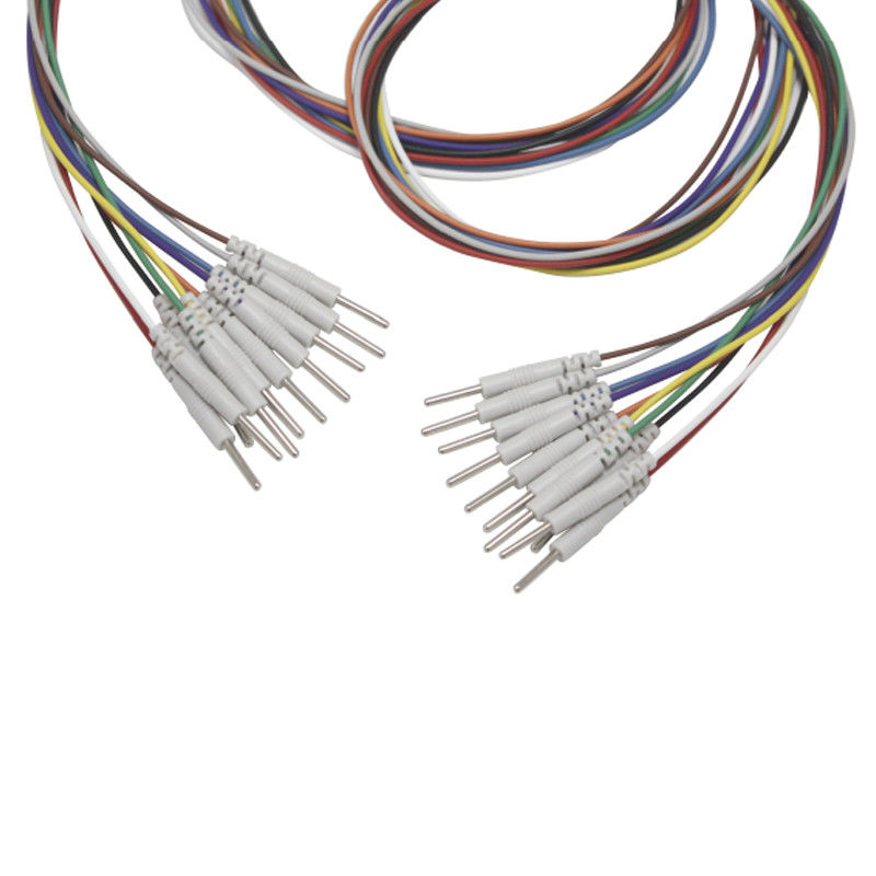 3,5 mono grabber da tomada ao elétrodo chapeado elétrodos dos Leadwires do EMS do EEG do níquel do tampão do EEG do pino de 2.0mm