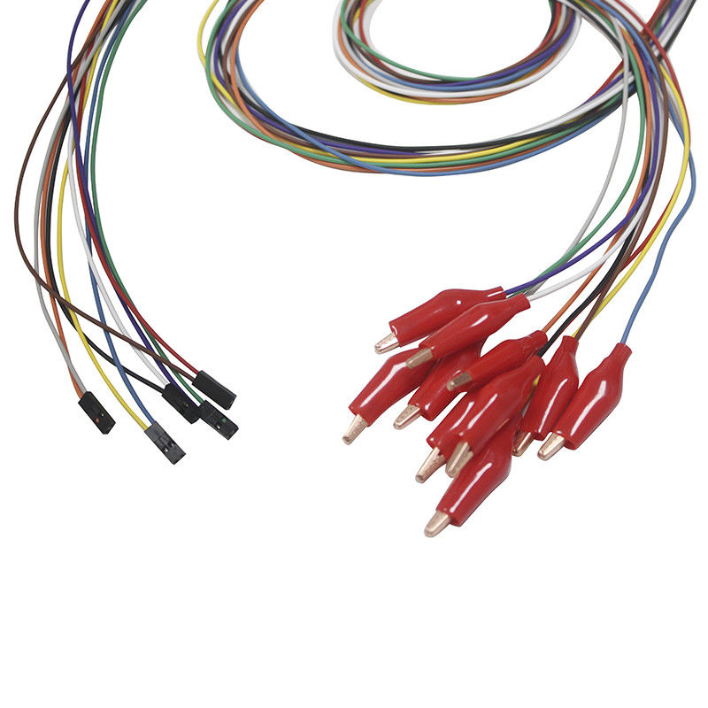 Du Pont 2 Pin Plug Grabber com o elétrodo chapeado do fio de ligação do EEG do ouro dos elétrodos do EEG do escudo exterior Leadwires macios