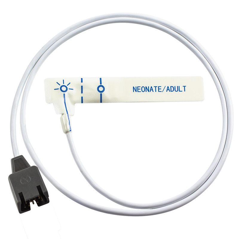 Sensor de SpO2 pediátrico descartável de espuma branca DB9 9Pin para Rad-7 Rad-8 85CM