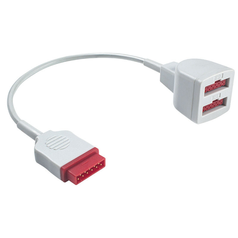 GE Marquette 	Cabo de extensão duplo do transdutor 2103966-001 11pin do cabo 2005772-001 do adaptador de IBP